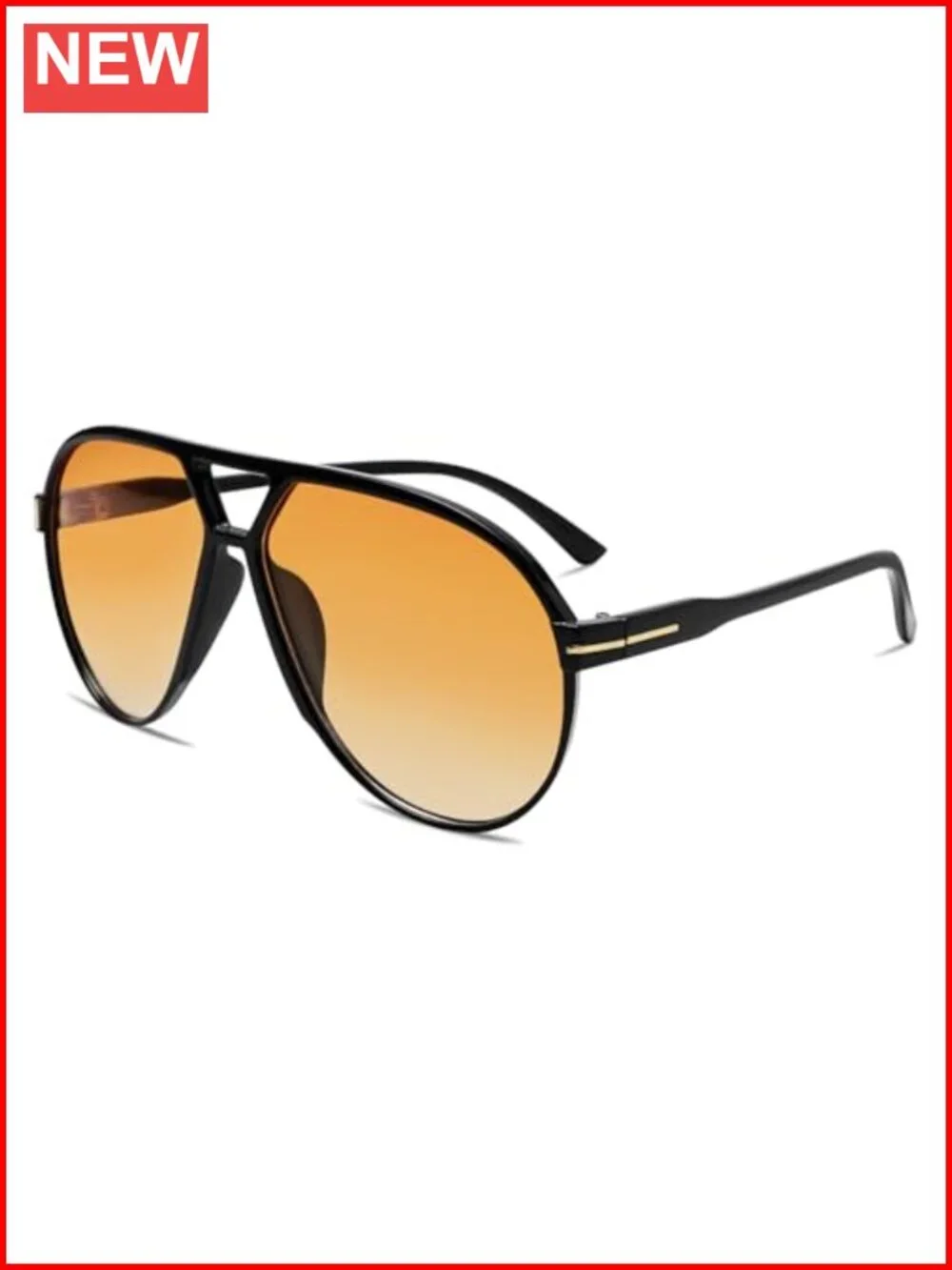 Retro Square Aviator Sunglasses - UV Protection, Lightweight, 5.11in Frame